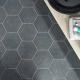 Ivy Hill Tile Sanskrit Black Hex 8.86 in. x 10.20 in. Matte Porcelain Floor and Wall Tile (9.47 sq. ft./Case)