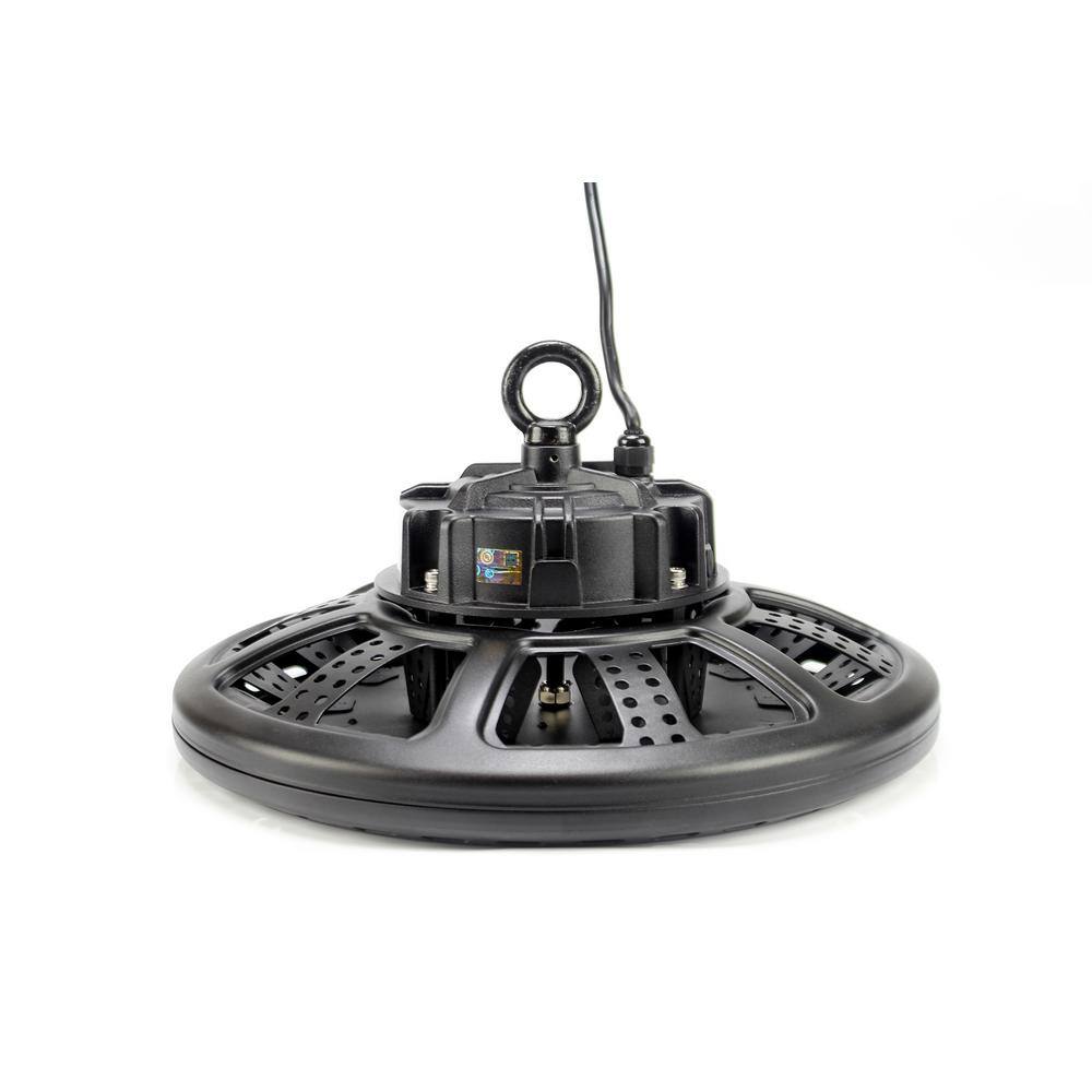 J&H LED 16 in. Round 700-Watt Equivalent Integrated LED Dimmable Black High Bay Light 3000K/4000K/5000K