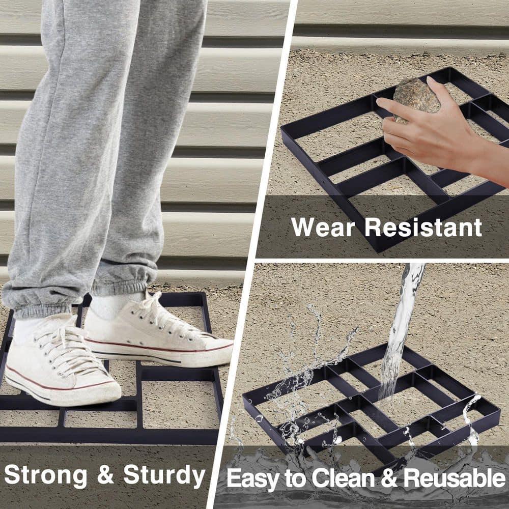 JAXPETY Concrete Mold Cement Paver Stepping Stone Walk Maker (4-Pieces)