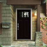 36 in. x 80 in. 3 Lite Craftsman Black Painted Steel Prehung Right-Hand Inswing Front Door w/Brickmould