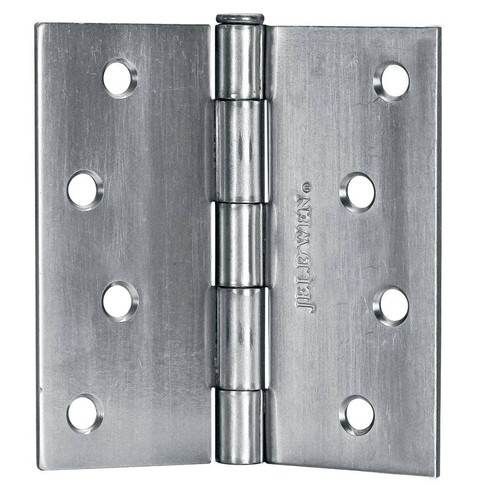 JELD-WEN 36 in. x 80 in. 1 Panel Right-Hand Inswing 3/4 Lite Clear Glass Black Steel Prehung Front Door