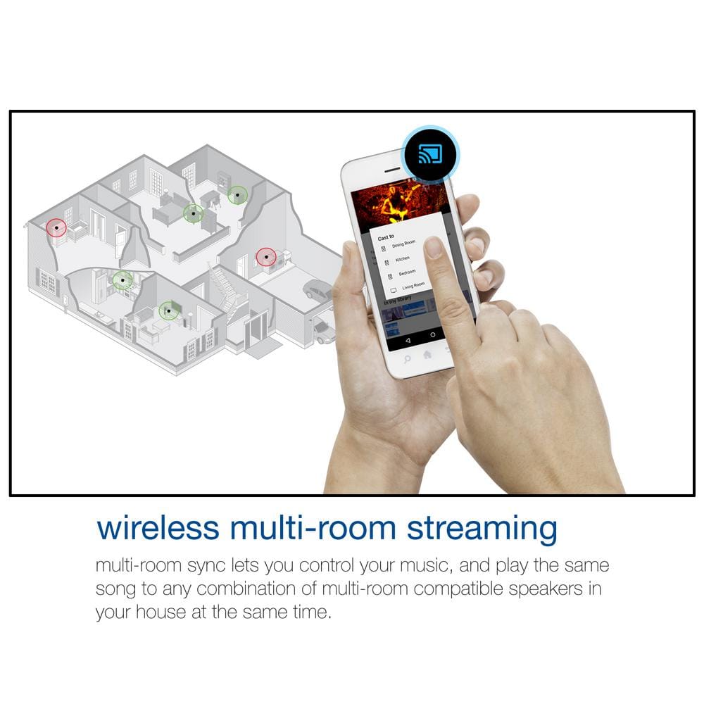 JENSEN Bluetooth/Wi-Fi Stereo Smart Speaker with Chromecast Built-In