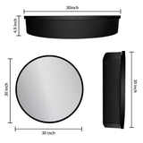 JimsMaison 30 in. W x 30 in. H Round Aluminum Framed Medicine Cabinet with Mirror