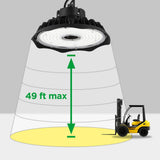 JONATHAN Y 200-Watt Equivalent Integrated LED Motion Sensor Black High Bay Light Indoor/Outdoor UFO Light 26000 Lumens 5000K