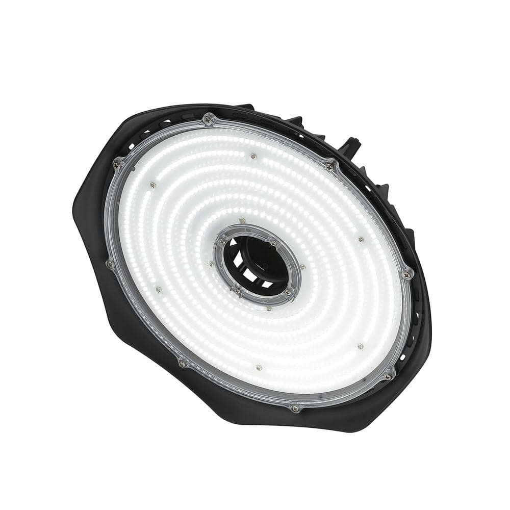 JONATHAN Y 200-Watt Equivalent Integrated LED Motion Sensor Black High Bay Light Indoor/Outdoor UFO Light 26000 Lumens 5000K