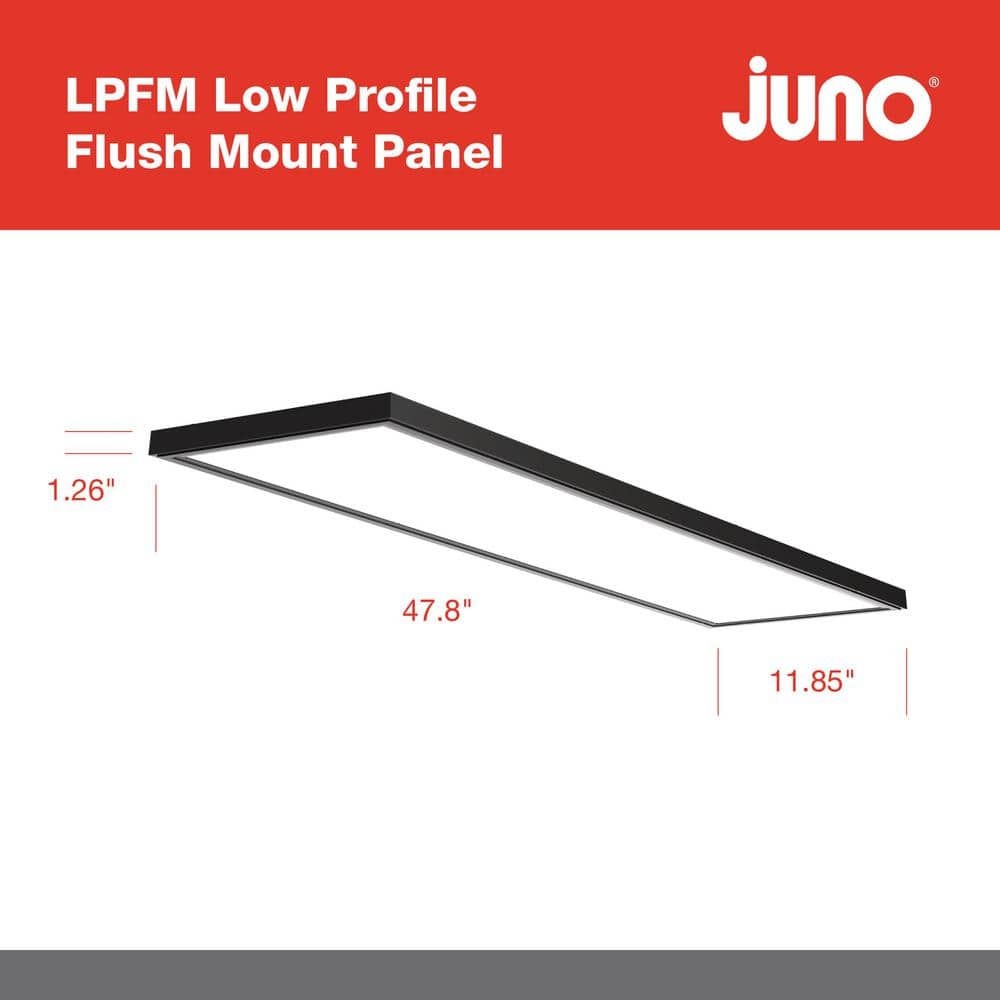 Juno LPFM 1 ft. x 4 ft. 4000 Lumen Black or White Dimmable Integrated LED Flush Mount Flat Panel Light with Switchable CCT