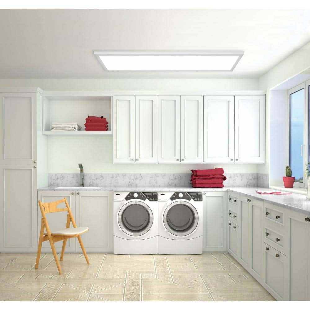 Juno LPFM 1 ft. x 4 ft. 4000 Lumen Black or White Dimmable Integrated LED Flush Mount Flat Panel Light with Switchable CCT