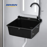 Karl home 17.5 in. D x 20.3 in. W Wall Mount Laundry/Utility Sink in Black with Faucet