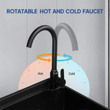 Karl home 17.5 in. D x 20.3 in. W Wall Mount Laundry/Utility Sink in Black with Faucet