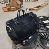 Klein Tools Deluxe Canvas Tool Bag with Shoulder Strap, Black, 13 Interior Pockets, 18 in.