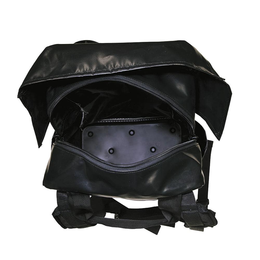 Klein Tools 5185BLK 18‑Inch Lineman Backpack Tool Bag – Black, Vinyl, 23 x 18 x 10 in