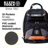 Klein Tools Tradesman Pro Tool Gear Backpack, 35 Pockets, 17.5 in Width (Model 55475)