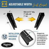 KOOVA 3 in. W x 2 in. H x 26 in. D 1-Bin Rack Adjustable Height Overhead Garage Ceiling Mounted Storage Unit Black