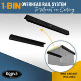 KOOVA 3 in. W x 2 in. H x 26 in. D 1-Bin Rack Adjustable Height Overhead Garage Ceiling Mounted Storage Unit Black