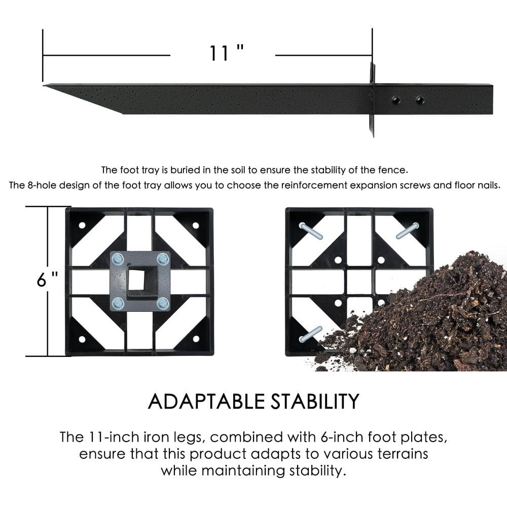 KOZYARD 48 in. Privacy Screen, 4-Panel Black Fence Kit for Outdoor Spaces
