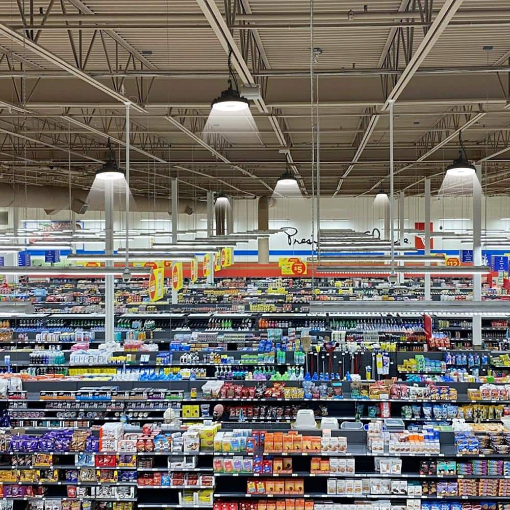 Lecoht 10 in. 100/120/150-Watt Selectable Commercial Lighting Black UFO High Bay Garage Light, 3000/4000/5000K