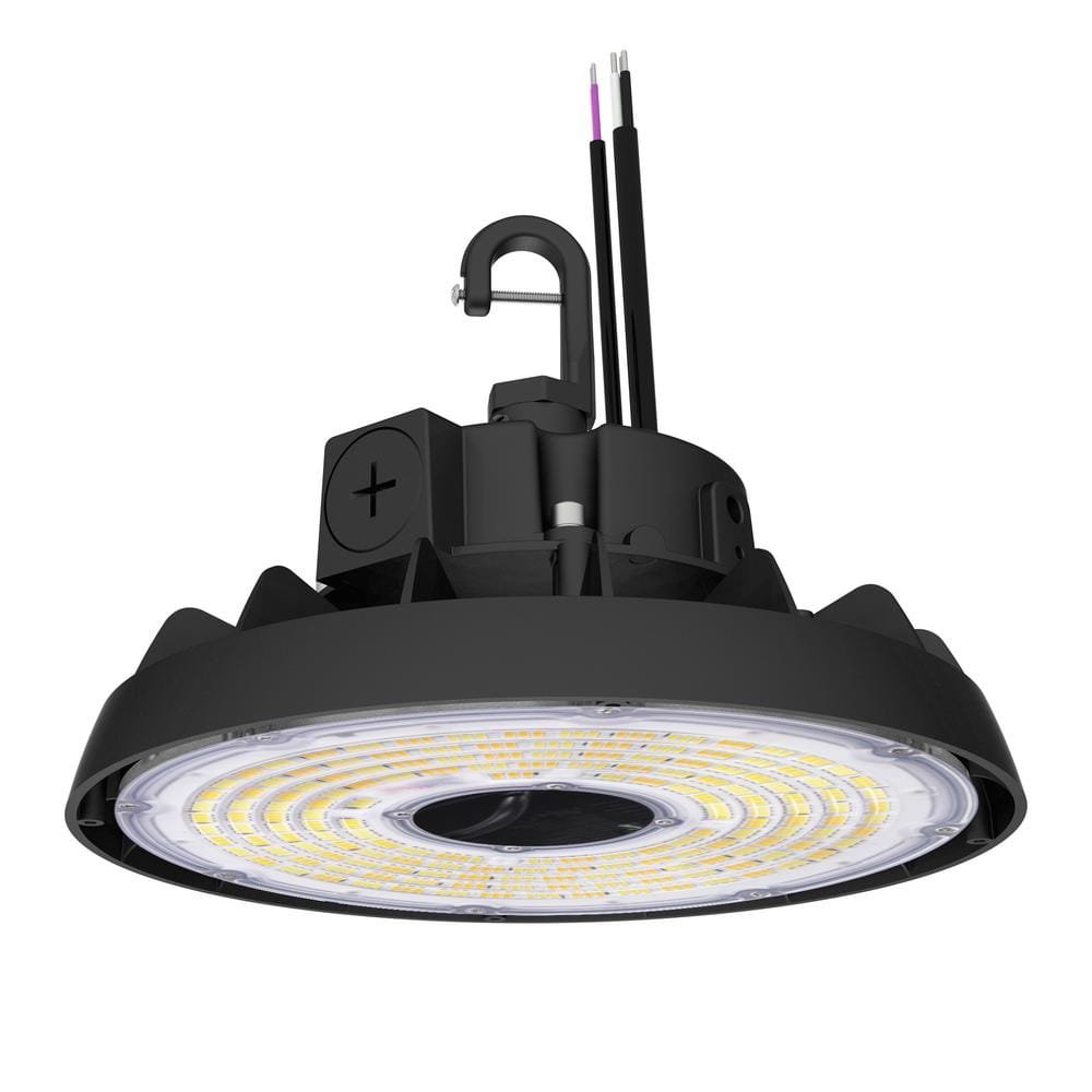 Lecoht 10 in. 150W Integrated LED Dimmable Black High Bay Light UFO 5000K 20250 Lumens IP65