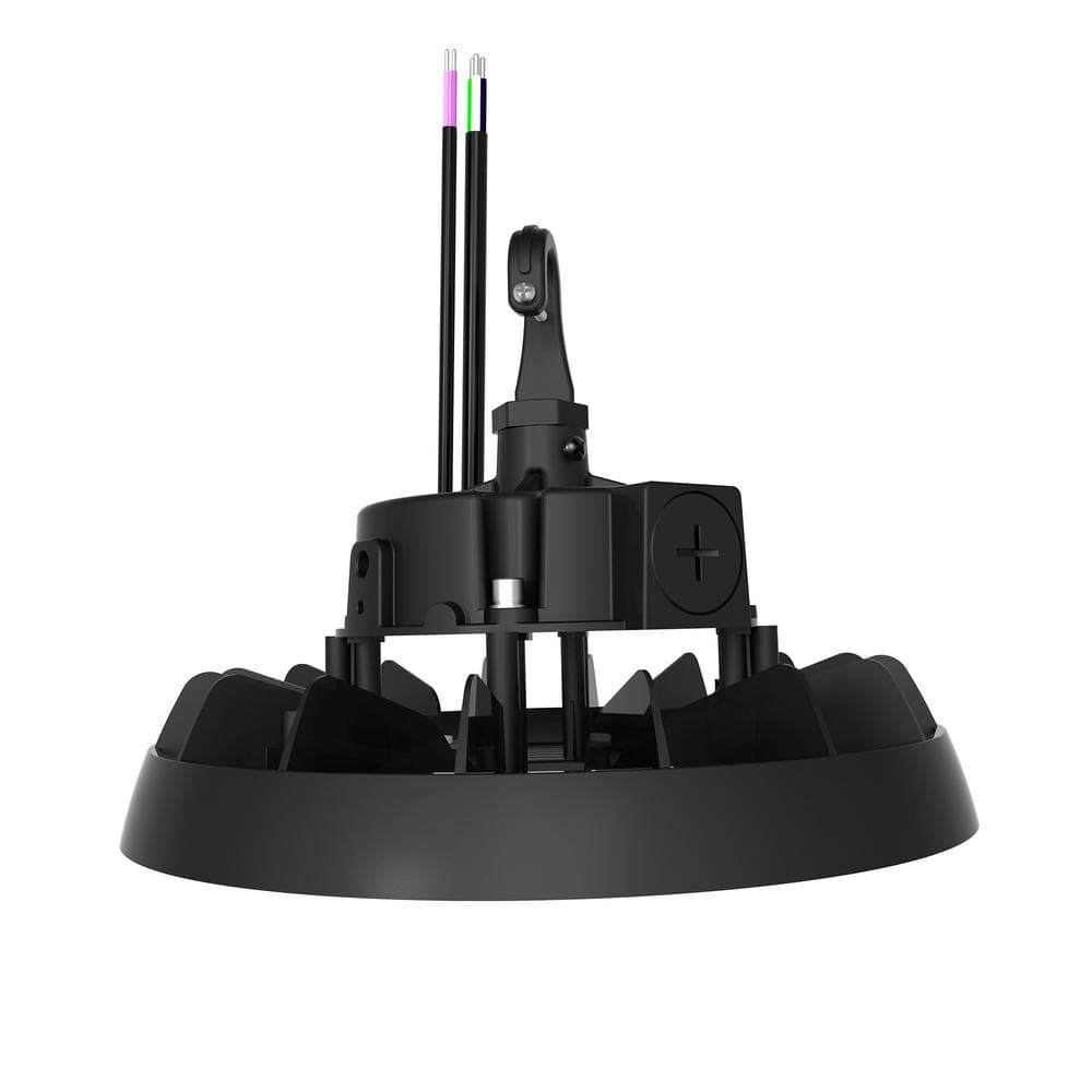 Lecoht 10 in. 150W Integrated LED Dimmable Black High Bay Light UFO 5000K 20250 Lumens IP65