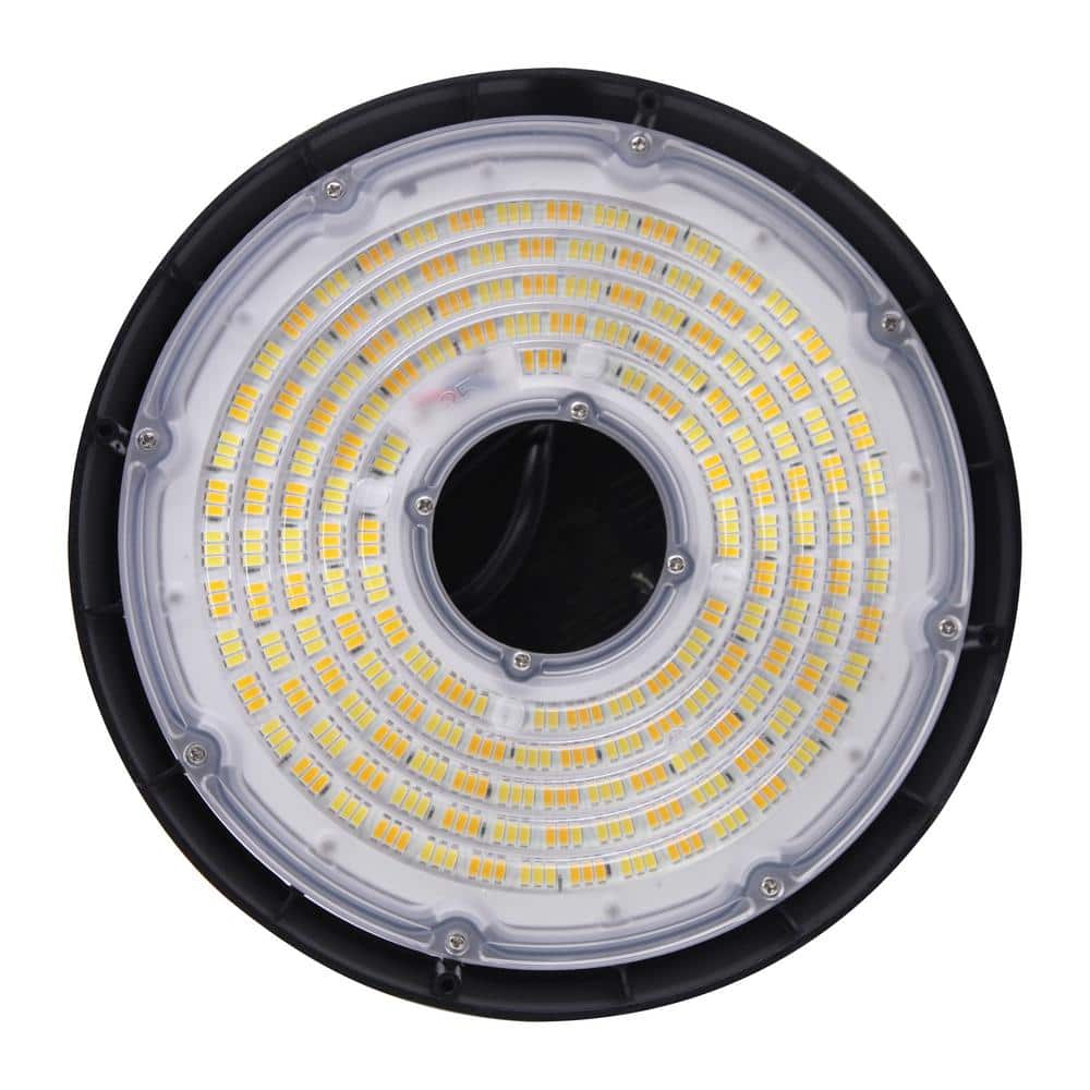 Lecoht 10 in. 150W Integrated LED Dimmable Black High Bay Light UFO 5000K 20250 Lumens IP65