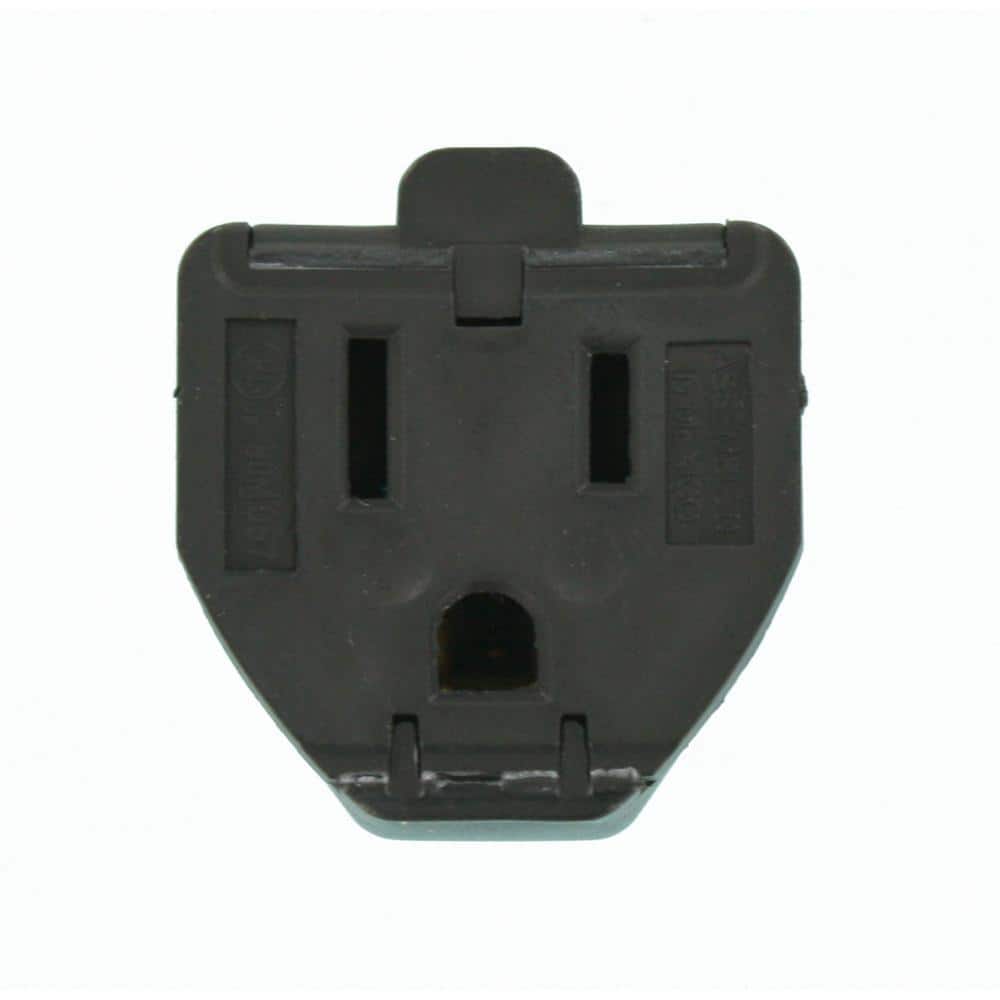 Leviton 15 Amp 125-Volt 2-Pole 3-Wire Grounding Cord Outlet, Black (R50-3W102-00E)