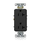 Leviton Decora Plus 20 Amp 125-Volt Industrial Grade Duplex Outlet/Receptacle, Black (R85-16352-0ES)