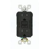 Leviton 15 Amp 125-Volt Duplex SmarTest Self-Test SmartlockPro Tamper-Resistant GFCI Outlet, Black (GFTR1-KE, R95-GFTR1-0KE)