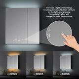 Lexora Savera 30 in. W x 32 in. H Recessed or Surface-Mount LED Mirror Medicine Cabinet with Defogger