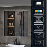 Lexora Savera 30 in. W x 32 in. H Recessed or Surface-Mount LED Mirror Medicine Cabinet with Defogger