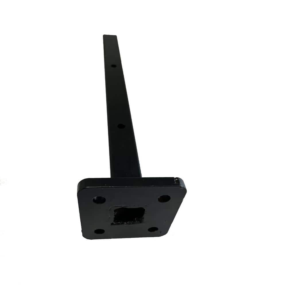 LH EP 3 in. x 3 in. x 1-1/3 ft. Black Metal Bottom Squared Post Holder for Installation Above Concrete EP Fence