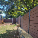 LH EP 3 in. x 3 in. x 1-1/3 ft. Black Metal Bottom Squared Post Holder for Installation Above Concrete EP Fence