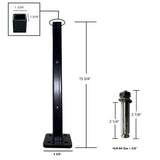 LH EP 3 in. x 3 in. x 1-1/3 ft. Black Metal Bottom Squared Post Holder for Installation Above Concrete EP Fence
