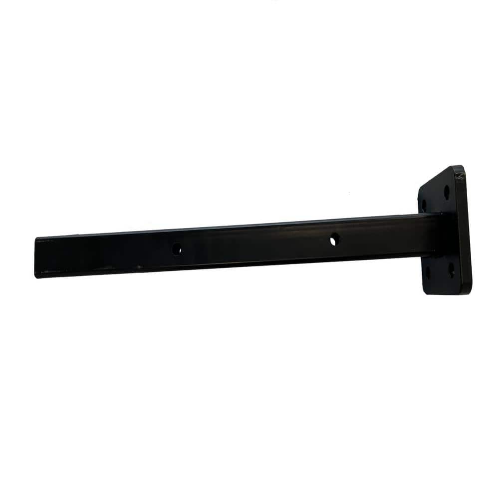 LH EP 3 in. x 3 in. x 1-1/3 ft. Black Metal Bottom Squared Post Holder for Installation Above Concrete EP Fence