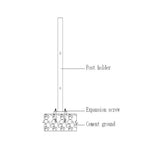 LH EP 3 in. x 3 in. x 1-1/3 ft. Black Metal Bottom Squared Post Holder for Installation Above Concrete EP Fence