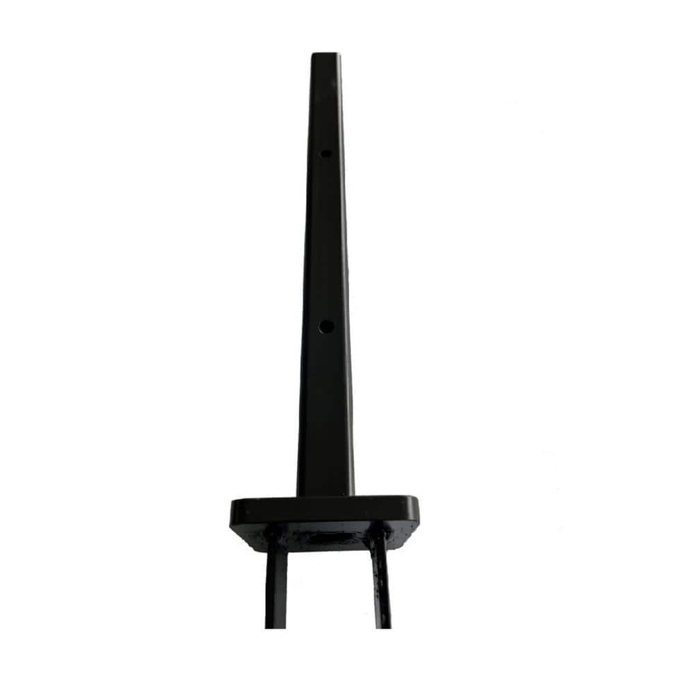 LH EP 3 in. x 3 in. x 2-2/3 ft. Black Metal Pronged Post Holder for Dig-In Installation EP Fence