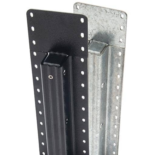 LIFETIME STEEL POST 8 ft. x 4 in. Powder Coated Black Steel Metal Fence Post with Top Plate for In-Ground Line Applications