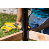 LIFETIME STEEL POST 8 ft. x 4 in. Powder Coated Black Steel Metal Fence Post with Top Plate for In-Ground Line Applications
