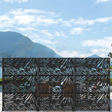 Lirago 72 in. x 47 in. Black Outdoor Metal Privacy Screen Garden Fence Wall Applique