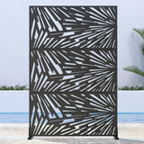 Lirago 72 in. x 47 in. Black Outdoor Metal Privacy Screen Garden Fence Wall Applique