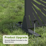 Lirago 72 in. x 47 in. Black Outdoor Metal Privacy Screen Garden Fence Wall Applique