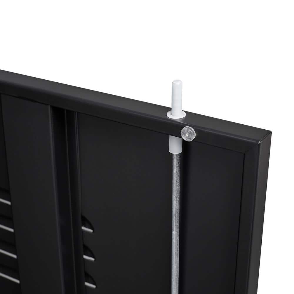 LISSIMO 31.5 in. W 2-Shelf Locker, Lockable Home Office Storage Cabinets with 2 Doors and Shelves for Home, Office in Black