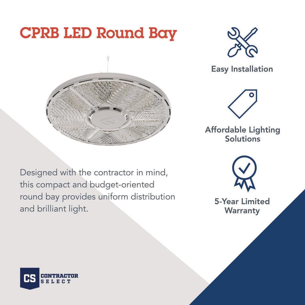 Lithonia Lighting Contractor Select CPRB 400-Watt Equivalent Integrated LED Black High Bay Light Fixture, Switchable CCT