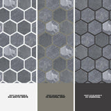 Merola Tile Crag Hexagon Black 11-1/8 in. x 11-1/8 in. x 8 mm Slate Mosaic Tile