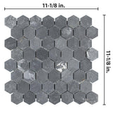 Merola Tile Crag Hexagon Black 11-1/8 in. x 11-1/8 in. x 8 mm Slate Mosaic Tile