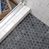 Merola Tile Crag Hexagon Black 11-1/8 in. x 11-1/8 in. x 8 mm Slate Mosaic Tile