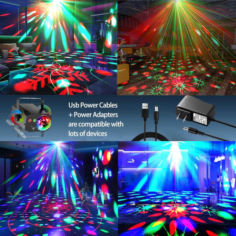 Lukyamzn Party Disco Lights Laser DJ Light Sound Activated Strobe Lights with Remote Control Laser Lights Disco Lights