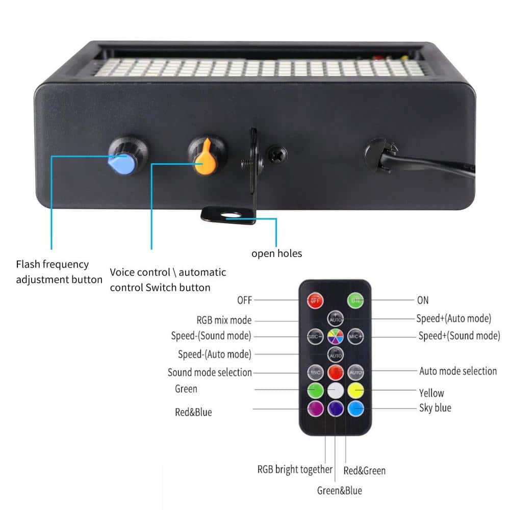 Lukyamzn Super Bright Flash Stage Strobe Light, Sound Activated and Speed Control RGB Strobe Light, Flash Party Lighting