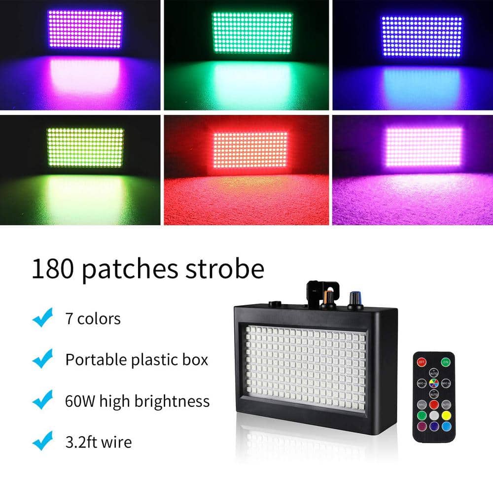Lukyamzn Super Bright Flash Stage Strobe Light, Sound Activated and Speed Control RGB Strobe Light, Flash Party Lighting