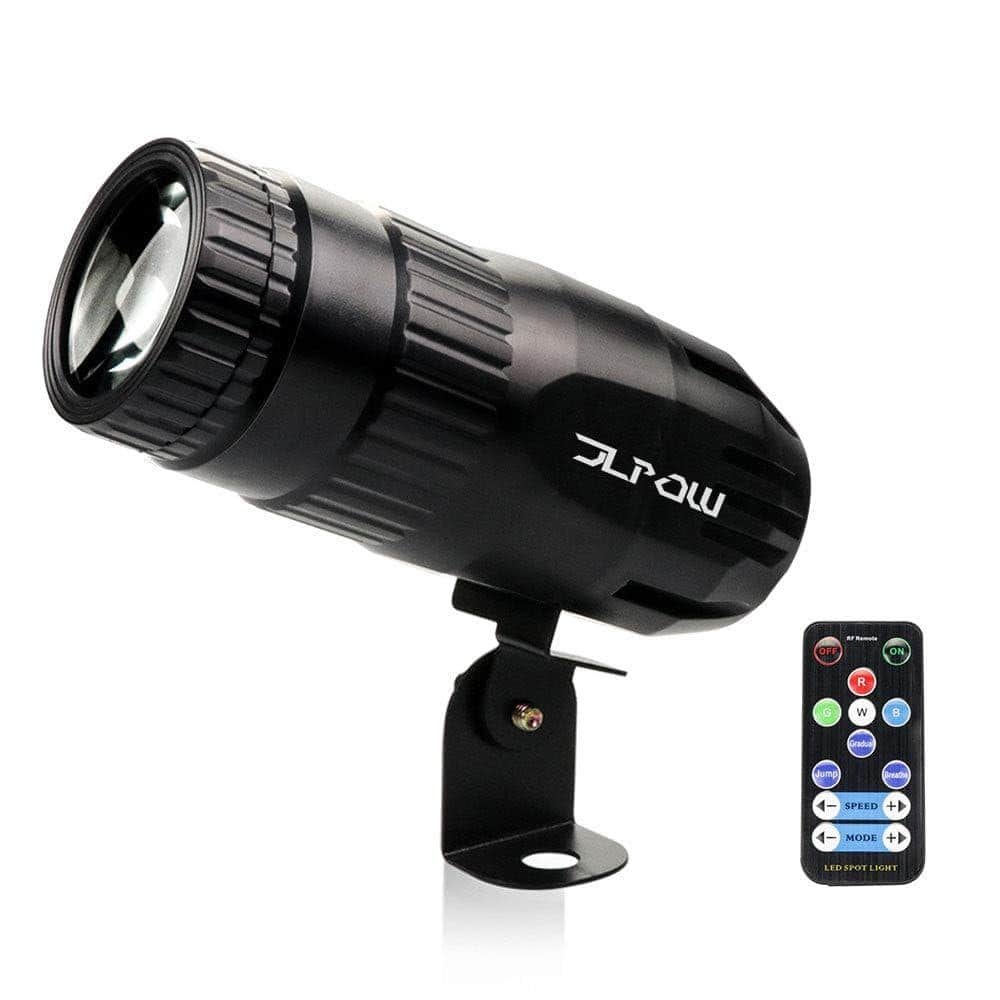 Lukyamzn Pinspot Light with Remote, Mini 15W RGBW LED Beam Spot Lights Stage Effect Lighting