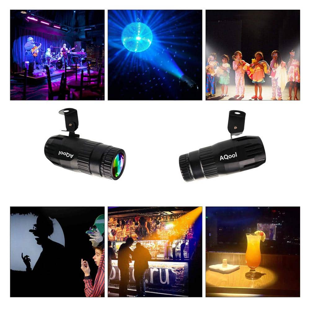 Lukyamzn Mini 15W Mirror Ball Spotlight, Pinspot Light, Super Bright RGBW LED Beam, Remote Control Stage Lighting
