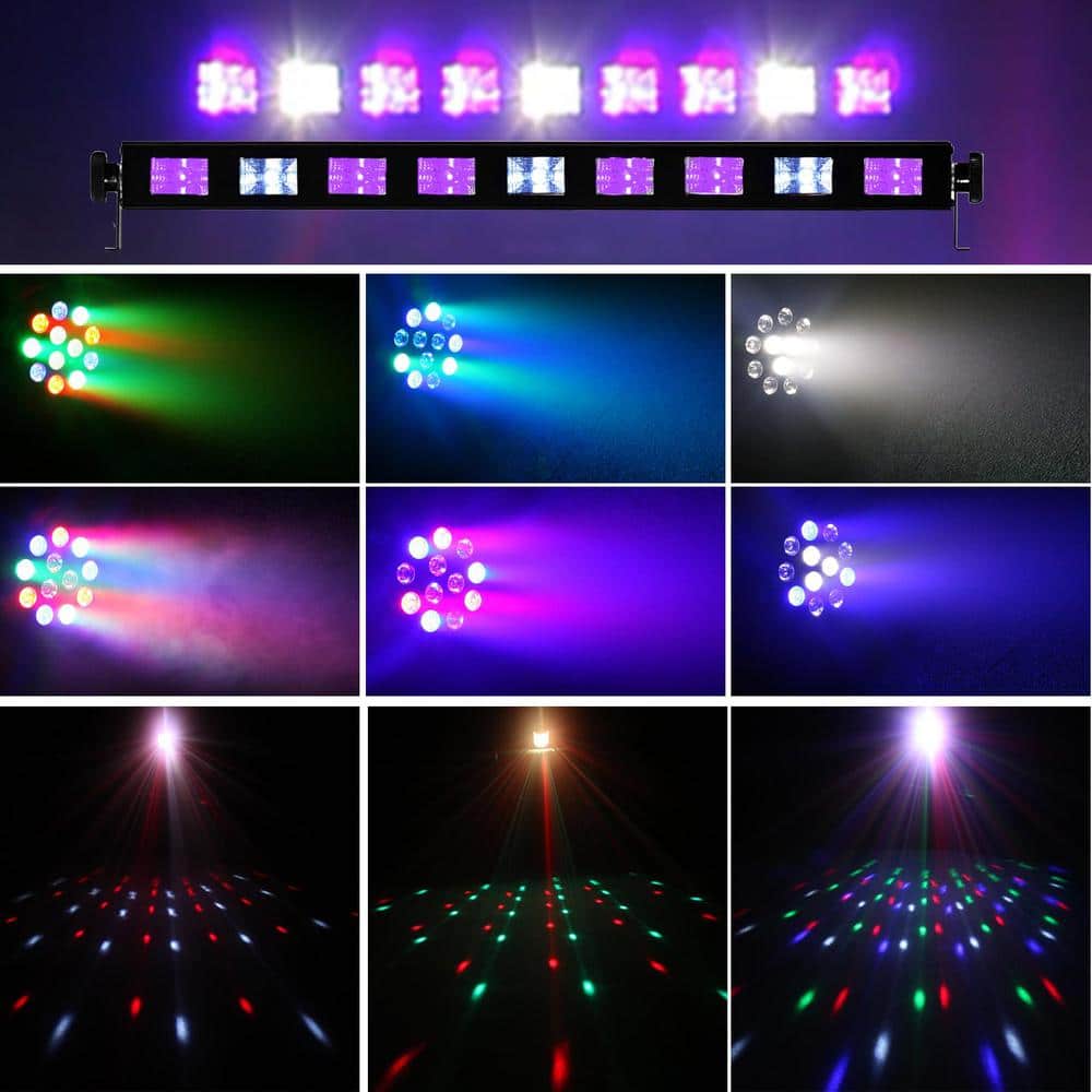 Lukyamzn 5 in 1 Party Disco Lights with Stand, Sound Activated Stage Lighting with DMX & Remote Control, Disco Ball with Bag